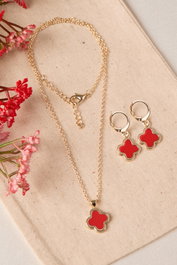 Heliophilia Silver Conjunto de Collar y Pendientes Dorado CSET9921